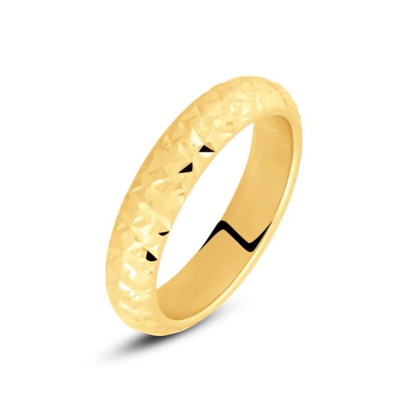 Fede Classica Leggera Diamantata 4 mm Oro Giallo - Spannringe Damen | OROVIVO