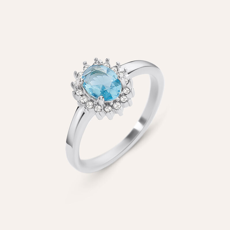 Anello Solitario Kate Aura Acciaio Cristallo - Spannringe Damen | OROVIVO