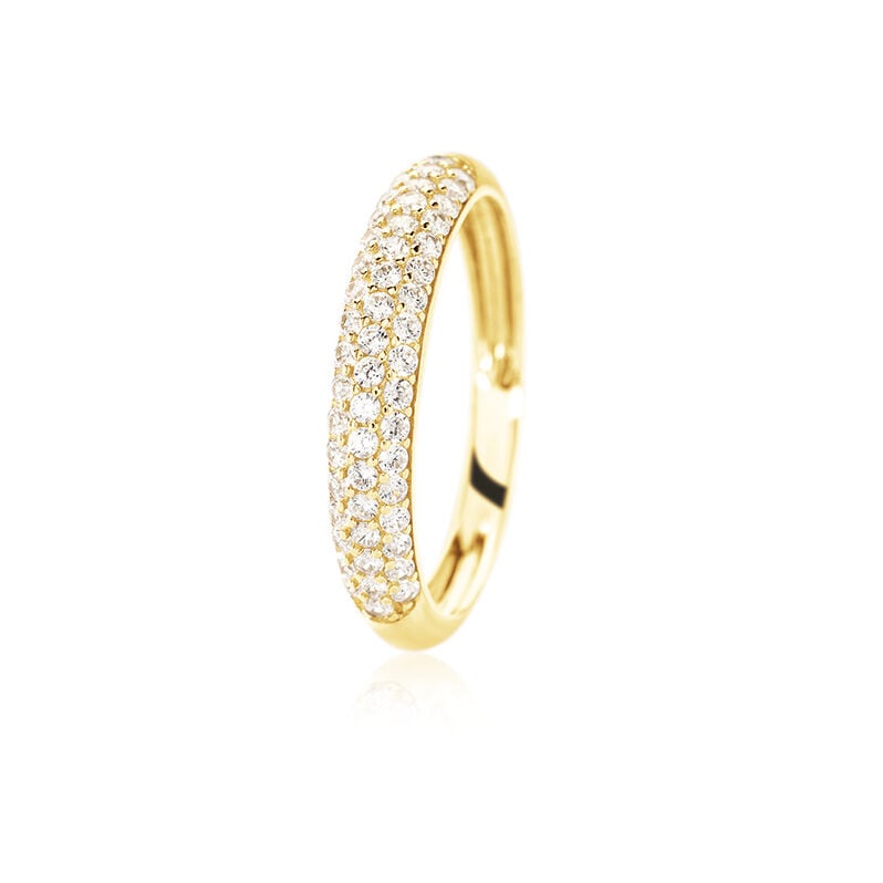Damen Ring Gold 375 (9 Karat) Zirkonia Wei&szlig; - Ringe mit Stein Damen | OROVIVO