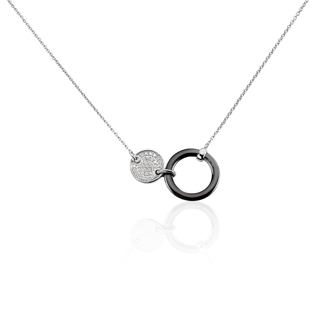 Collier Issara Argent Blanc Céramique Et Oxyde De Zirconium - Spannringe Damen | OROVIVO