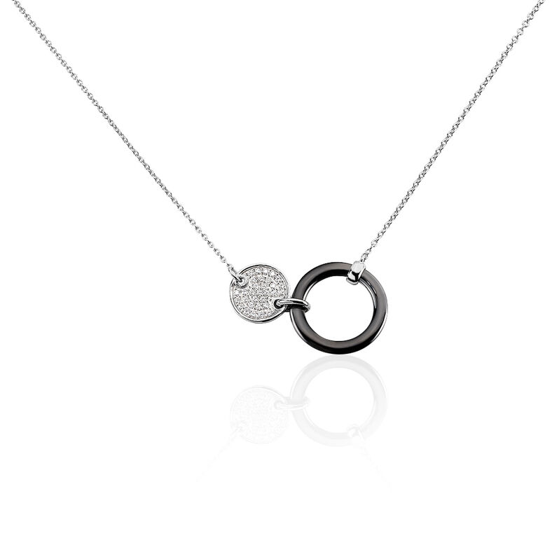 Collier Issara Argent Blanc Céramique Et Oxyde De Zirconium - Spannringe Damen | OROVIVO