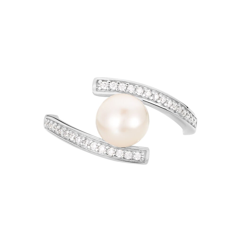 Damen Ring Silber 925 Synthetische Perle Perlmutt Welle  - Ringe mit Stein Damen | OROVIVO