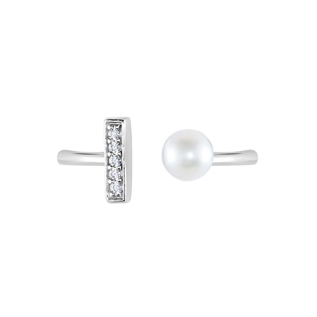Damenring Silber 925 Zuchtperle Zirkonia  - Ringe mit Stein Damen | OROVIVO