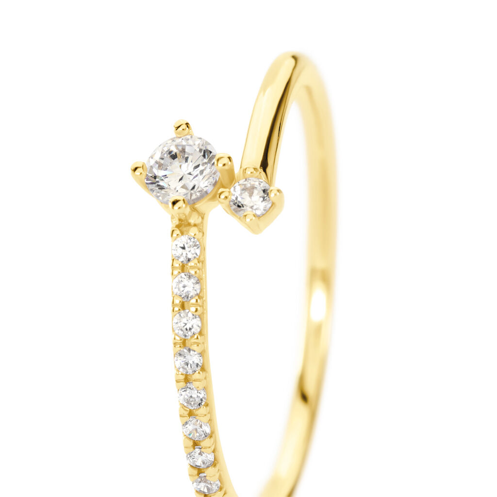 Damen Ring Gold 375 (9 Karat) Zirkonia Wei&szlig;