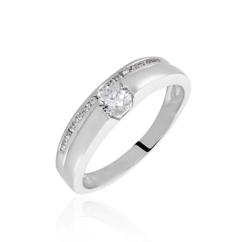 ELLEANA Damen Ring Silber 925 Zirkonia Wei&szlig; B 4,1 mm - Verlobungsringe Damen | OROVIVO