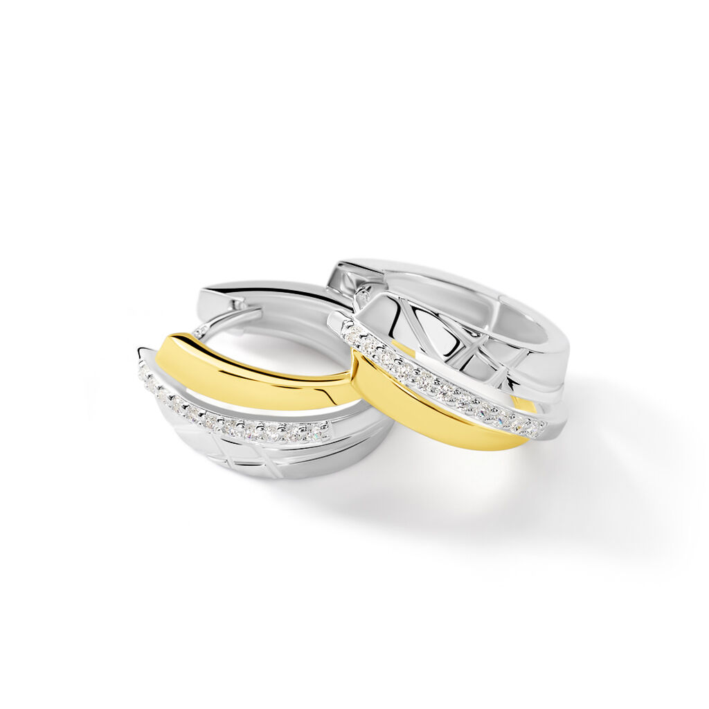 Damen Creolen Silber Bicolor Gold/Silber 925 Lilianna - Creolen Damen | OROVIVO