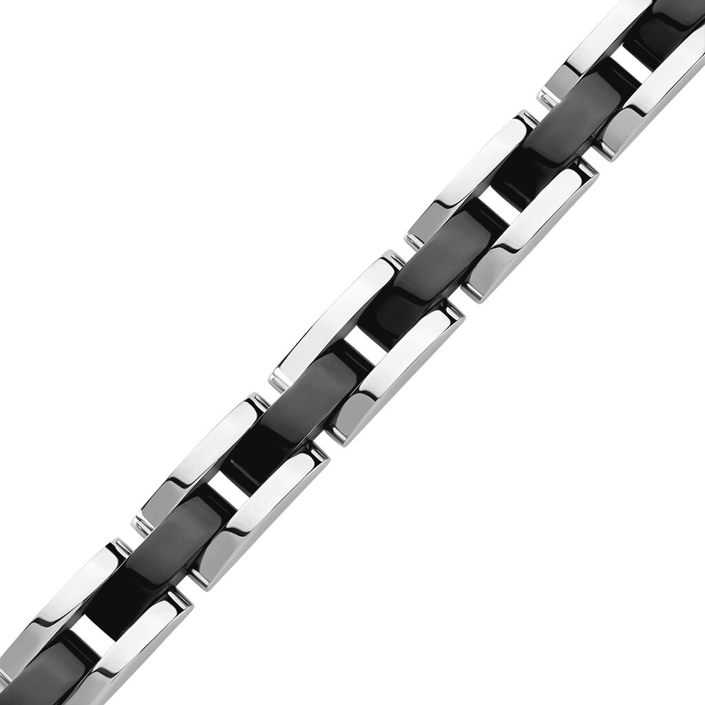 EGON Herren Armband Edelstahl Bicolor Silber/Schwarz B 10,8 mm - Armbänder Herren | OROVIVO