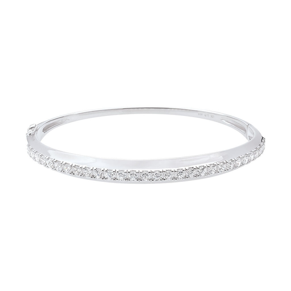 Damen Armreif / Armspange Silber 925 Zirkonia Wei&szlig;