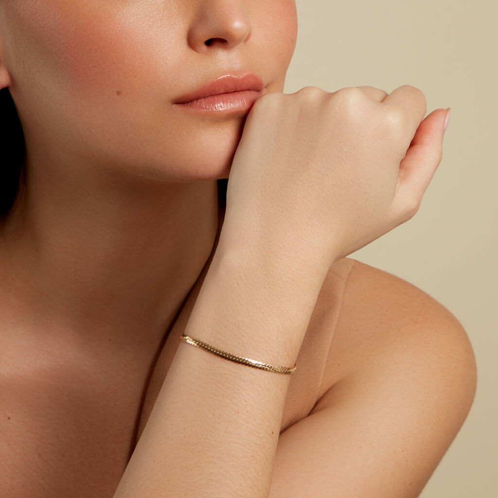 HANIWA Damen Armband Silber vergoldet 925 B 3,2 mm