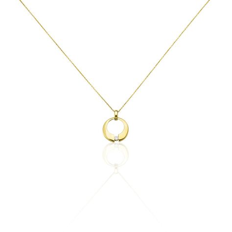 Damen Collier Gold 375 Diamant 0,08ct Kreis Valencia - Halsketten Damen | OROVIVO