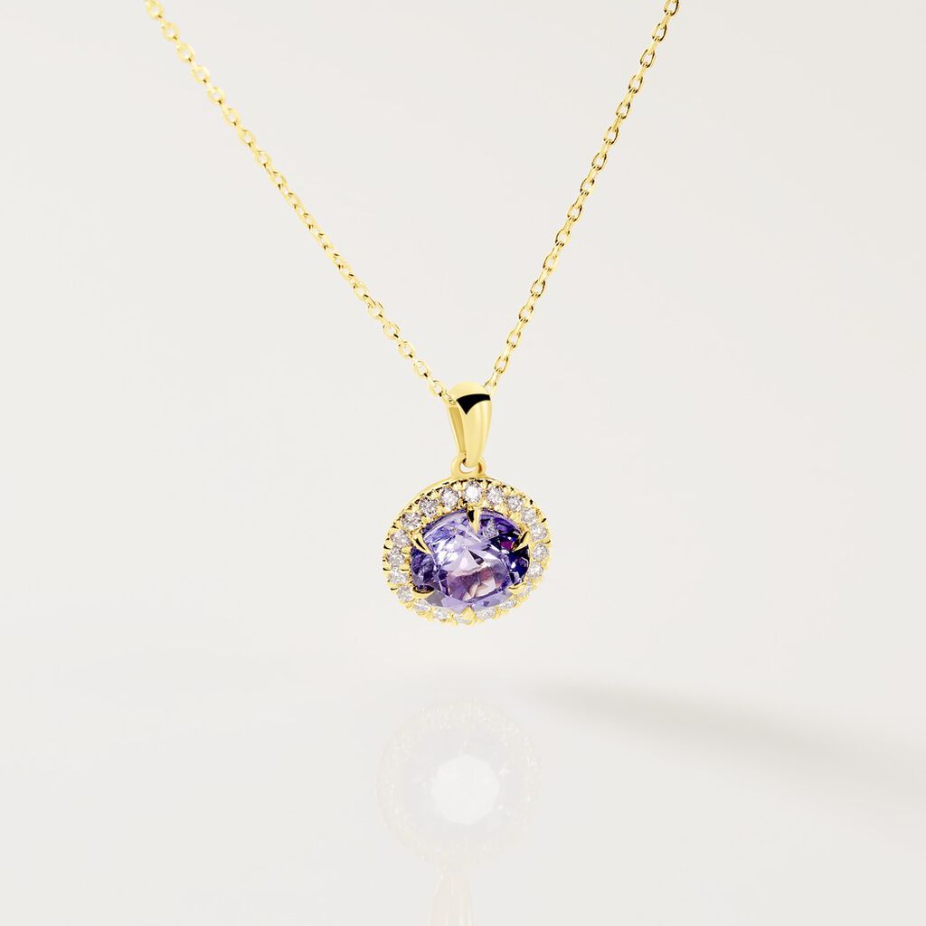 CATHERINE Damen Kette Gold 585 (14 Karat) Tansanit Blau 1,4 ct