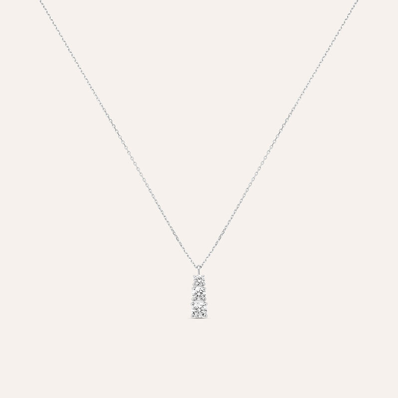 Collana Trilogy Diamade Oro Bianco Diamante Lab-Grown - Spannringe Damen | OROVIVO