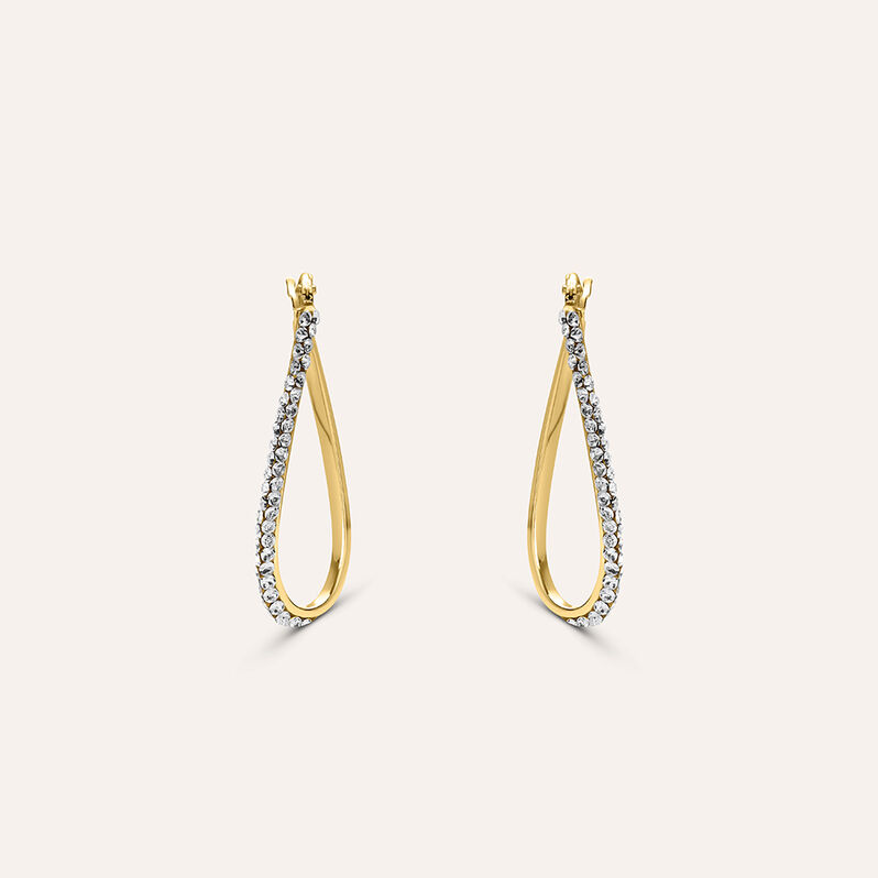 Orecchini A Cerchio Toujours Oro Giallo Cristallo - Spannringe Damen | OROVIVO