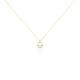 Damen Halskette Gold 375 Diamanten 0,051ct Doppelkreis Atlanta - Ketten mit Anhänger Damen | OROVIVO
