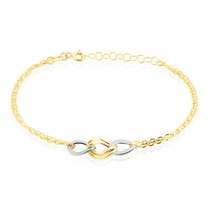 LOUISA Damen Armband Gold Bicolor 375 (9 Karat) Kettenglieder - Armb&auml;nder mit Anh&auml;nger Damen | OROVIVO