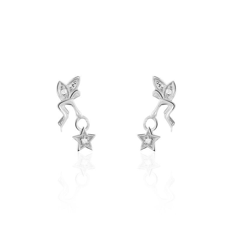 Boucles D'oreilles Pendantes Alison Argent Blanc Pierre De Synthese - Spannringe Damen | OROVIVO