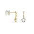 EUSEBE 1 Damen Ohrstecker Gold 375 (9 Karat) Zirkonia Weiß Barren
