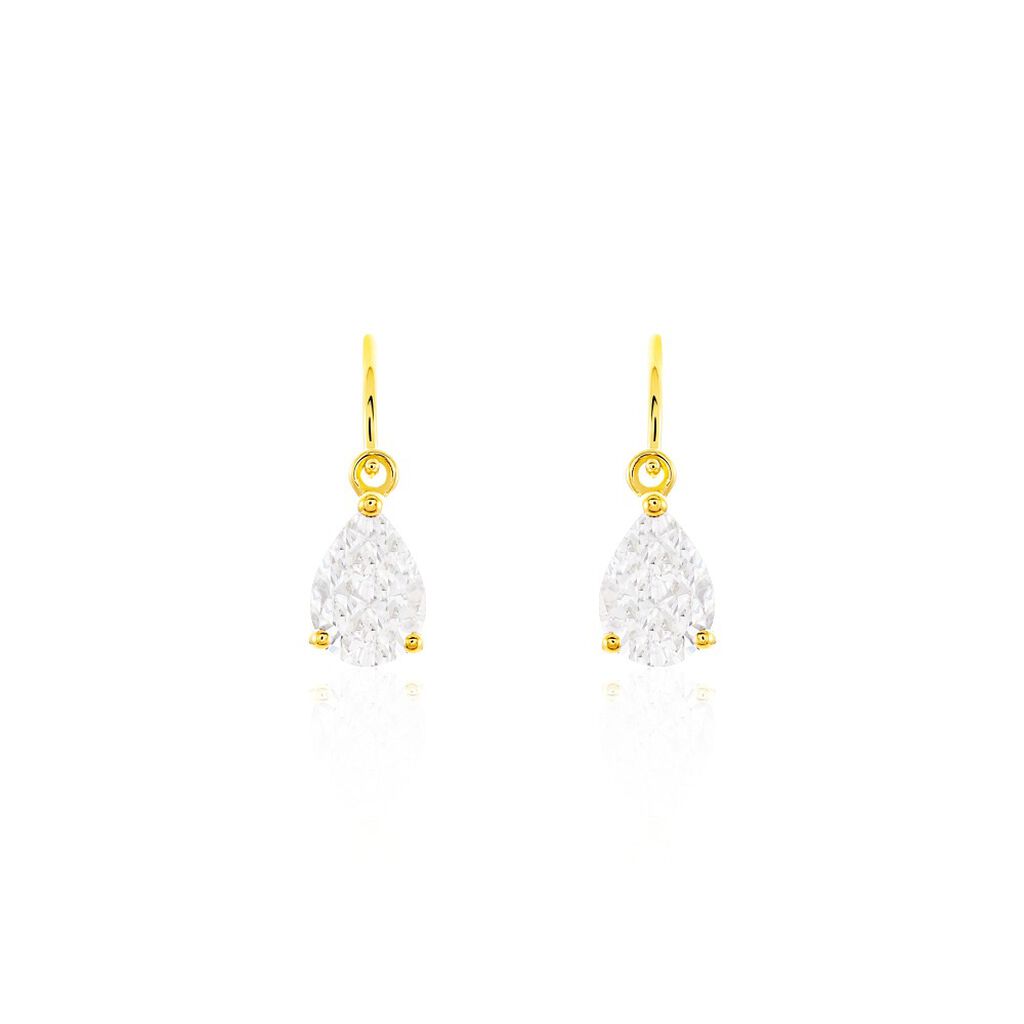 Damen Ohrringe Lang Gold 375 Zirkonia Tropfen  - Ohrhänger Damen | OROVIVO