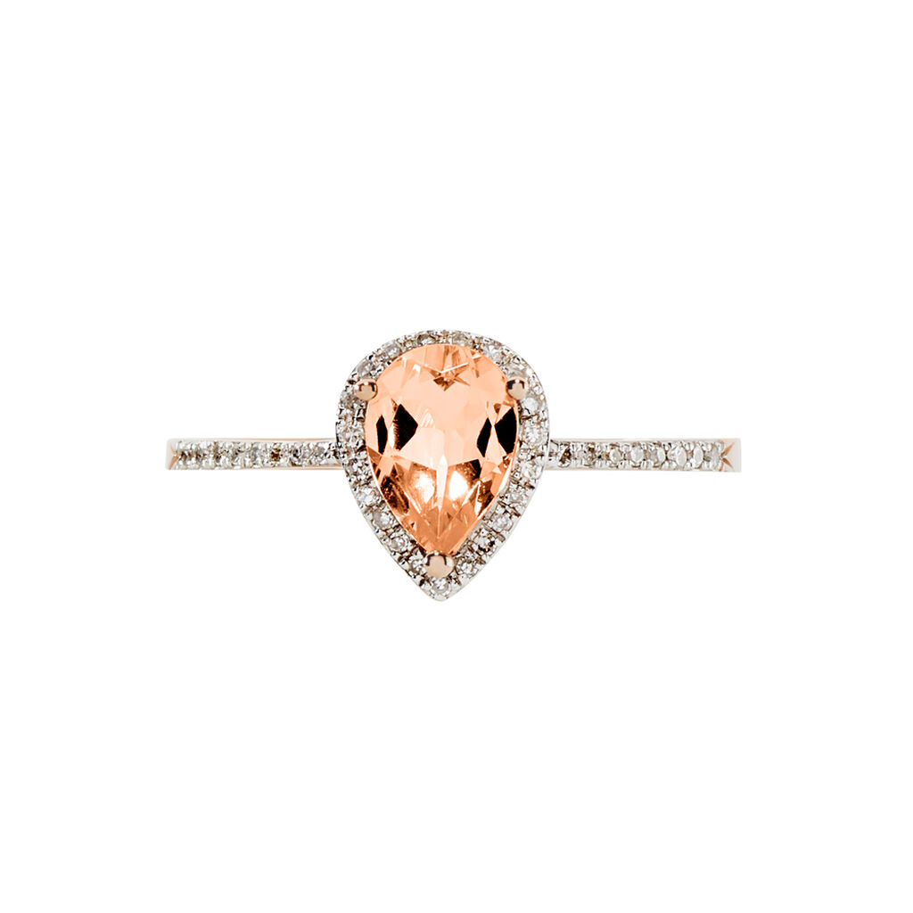 Bague Or Rose Alice Morganite Et Oxydes - Spannringe Damen | OROVIVO