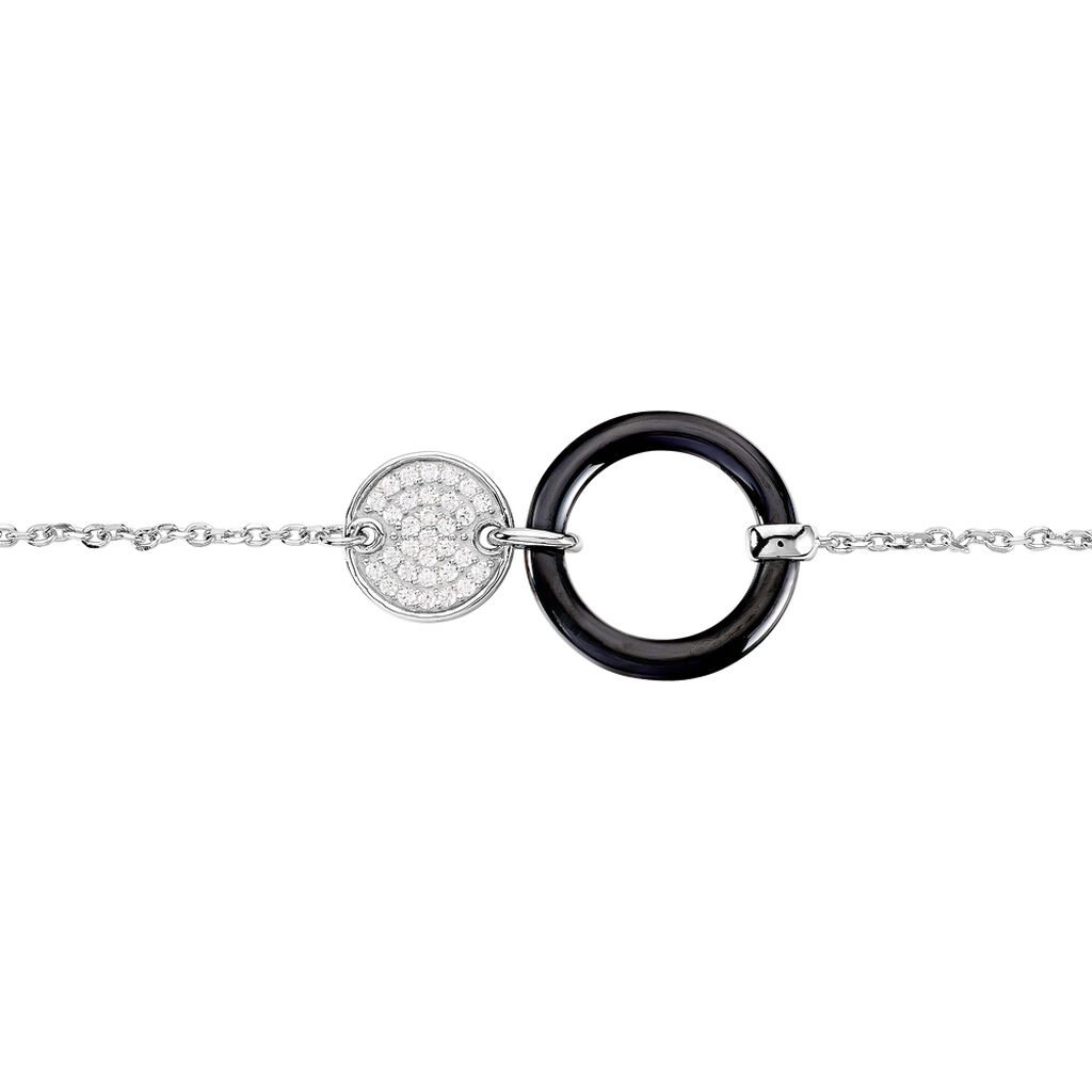 Bracelet Issara Argent Blanc Céramique Et Oxyde De Zirconium - Spannringe Damen | OROVIVO