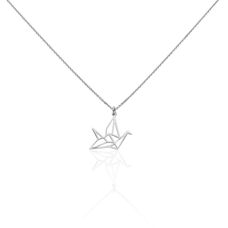 Collier Argent Rhodie Colombe Origami - Spannringe Damen | OROVIVO