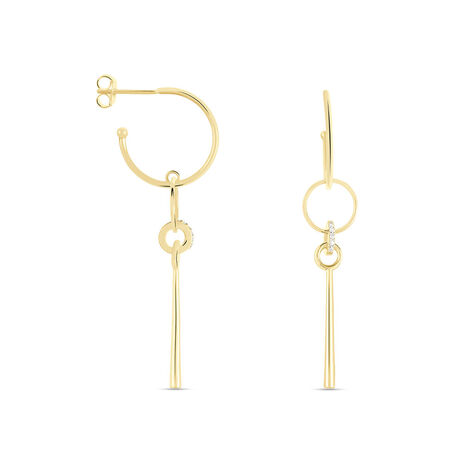 Damen Ohrstecker Lang Silber 925 Vergoldet - Creolen  | OROVIVO