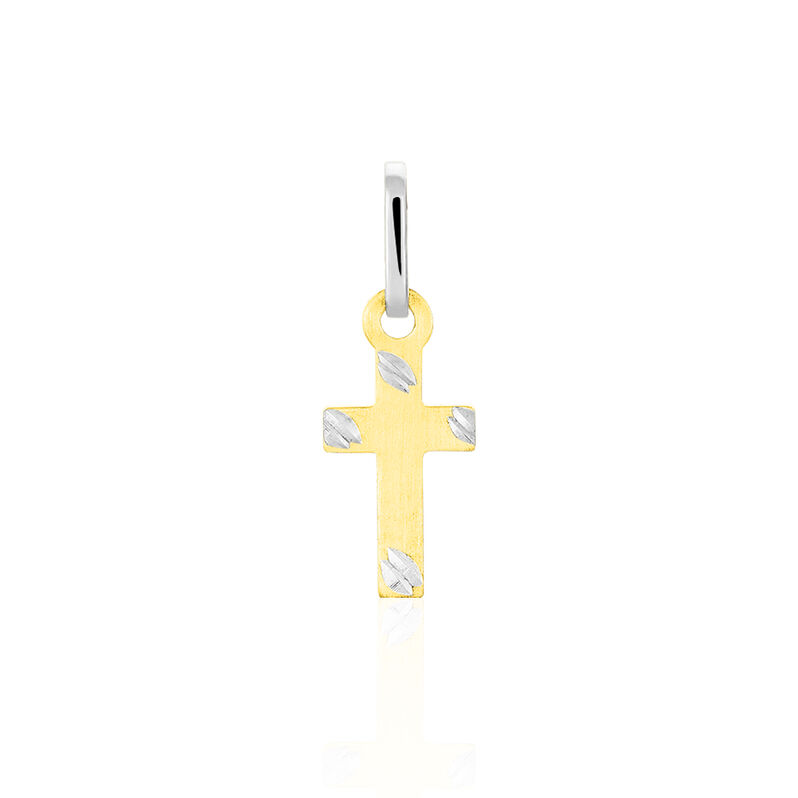 Kreuz Anhänger Silber 925 Bicolor Gold Silber Tamar - Schmuckanhänger Unisex | OROVIVO