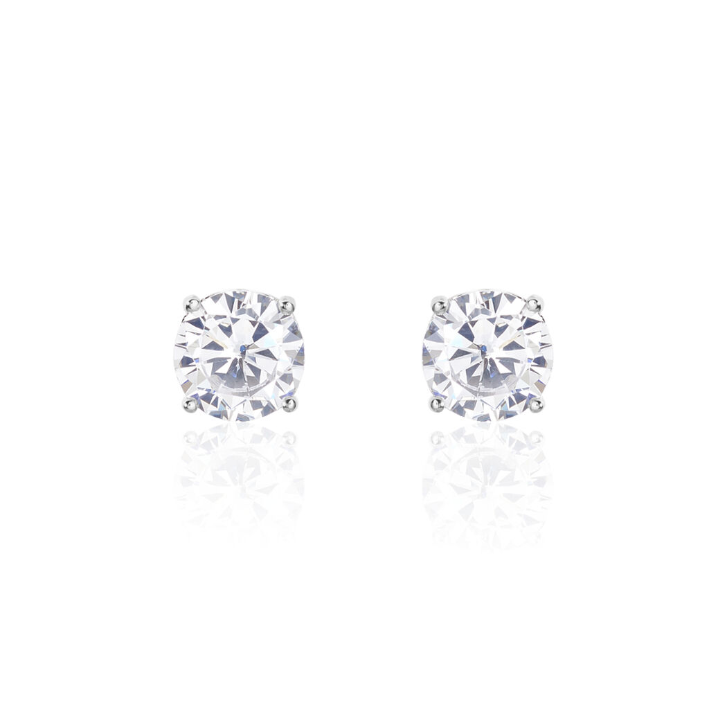 RESI Damen Ohrstecker Silber 925 Zirkonia Wei&szlig; 4,5 ct