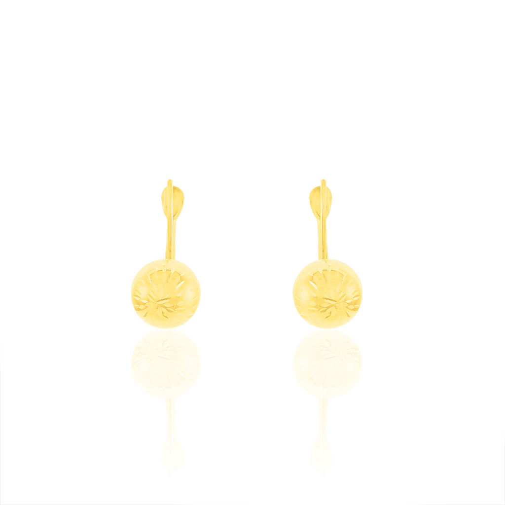 FIDELIA BOULE 3 Damen Ohrringe Lang Gold 375 (9 Karat) Ball - Ohrhänger Damen | OROVIVO