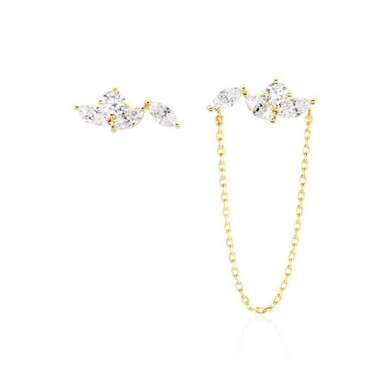 Bijoux D'oreilles Krystine Or Jaune Oxyde De Zirconium - Spannringe Damen | OROVIVO