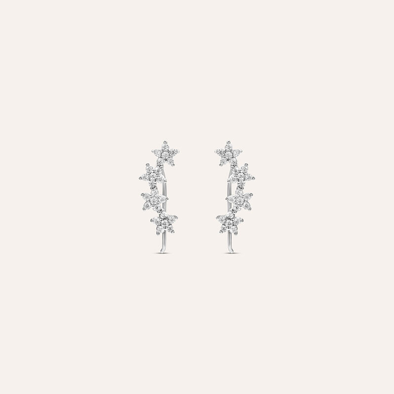 Orecchini Lobo Silver Elegance Argento Rodiato Cubic Zirconia - Spannringe Damen | OROVIVO