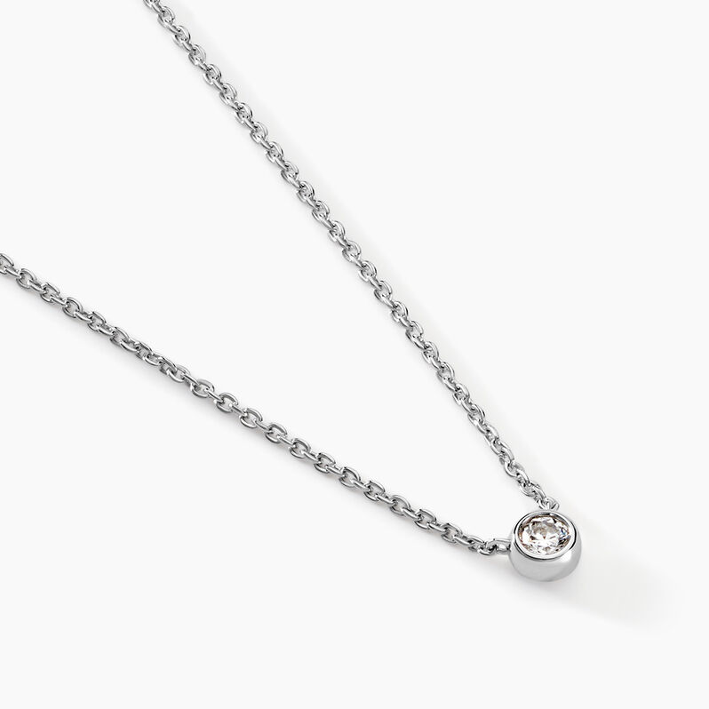 Collier Lysana Argent Weiss Diamant Synthétique - Spannringe Damen | OROVIVO