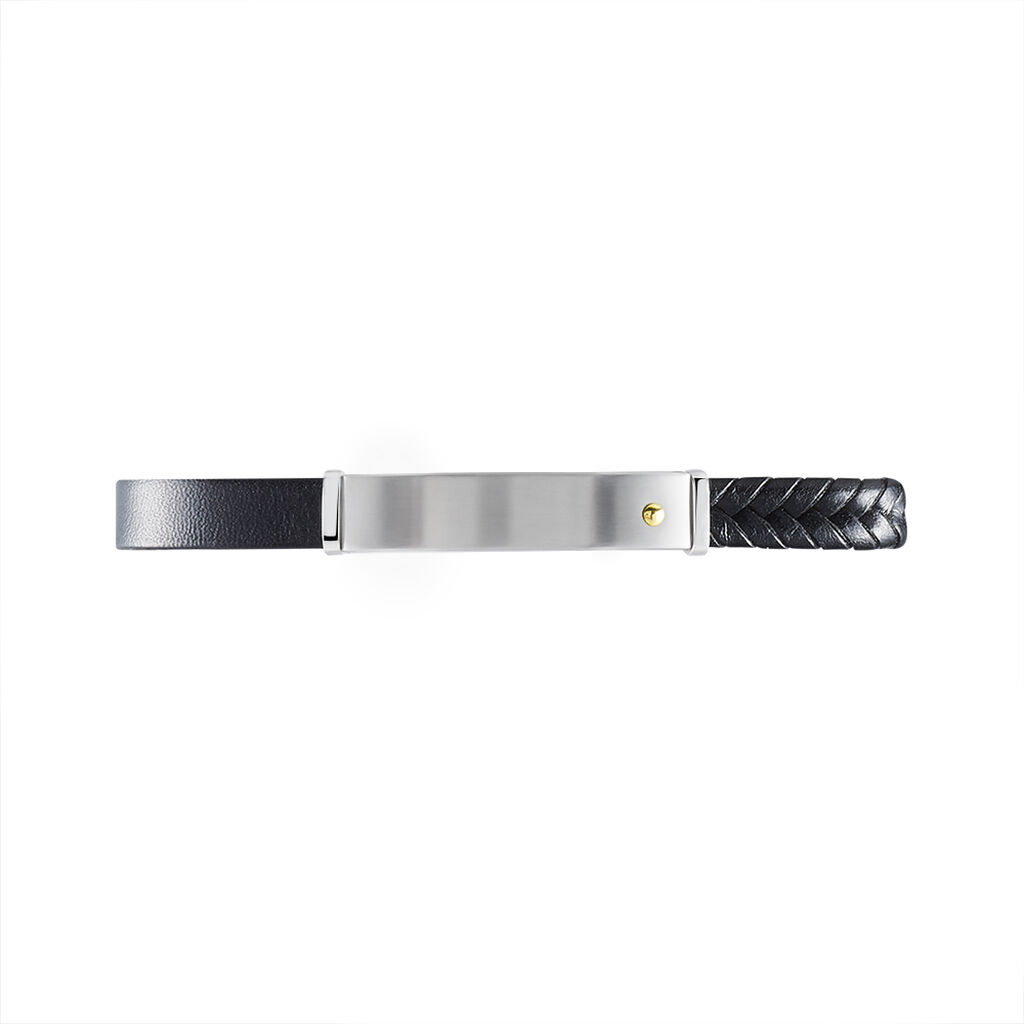 Bracelet Jourdan Vittorio Cuir Acier Or - Spannringe Herren | OROVIVO