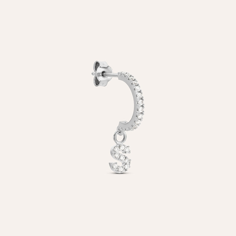 Mono Orecchino A Cerchio Silver Moments Argento Rodiato Cubic Zirconia - Spannringe Damen | OROVIVO