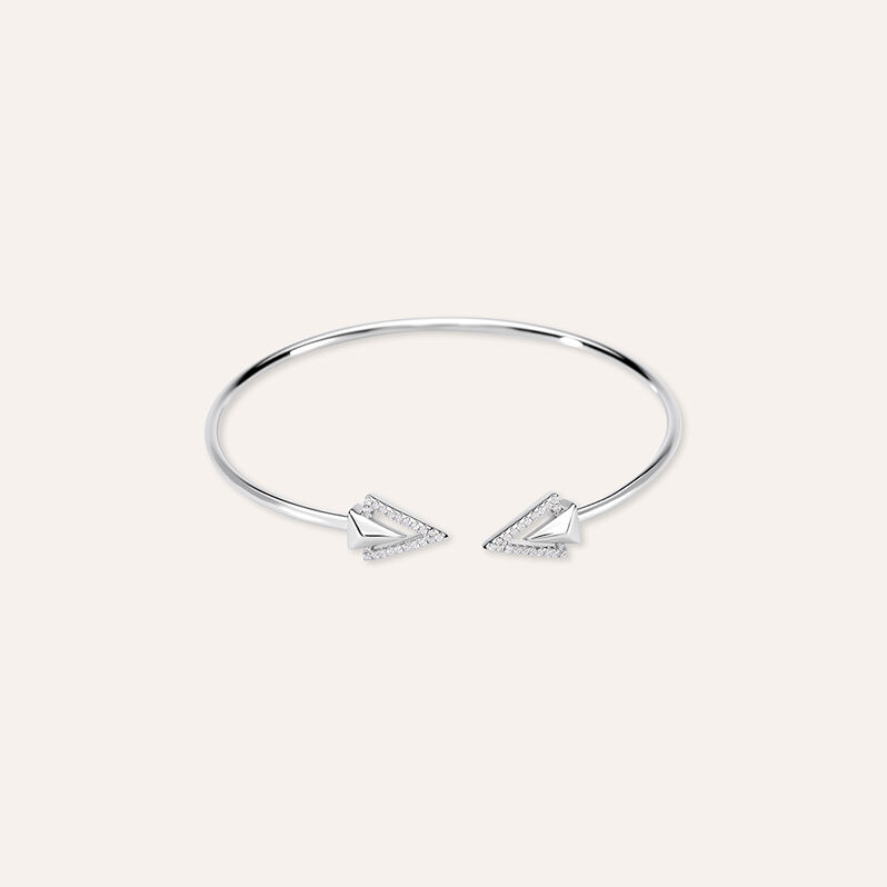 Bangle Silver Shine Argento Rodiato Cubic Zirconia - Spannringe Damen | OROVIVO