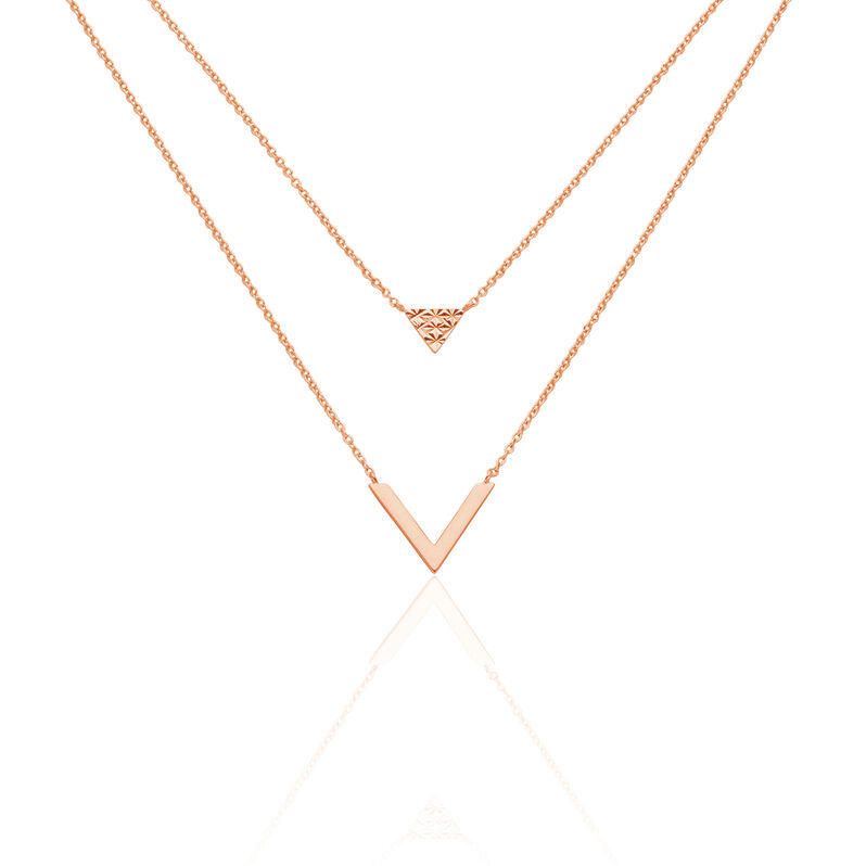 Kette Silber Rosa Tara Doppelt Kette - Spannringe Damen | OROVIVO