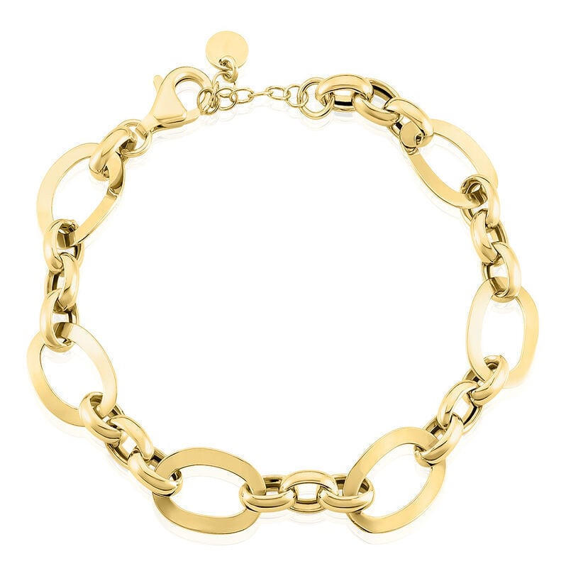 ANGELIQUE Damen Armkette Silber vergoldet 925 Oval B 11,3 mm - Armketten Damen | OROVIVO