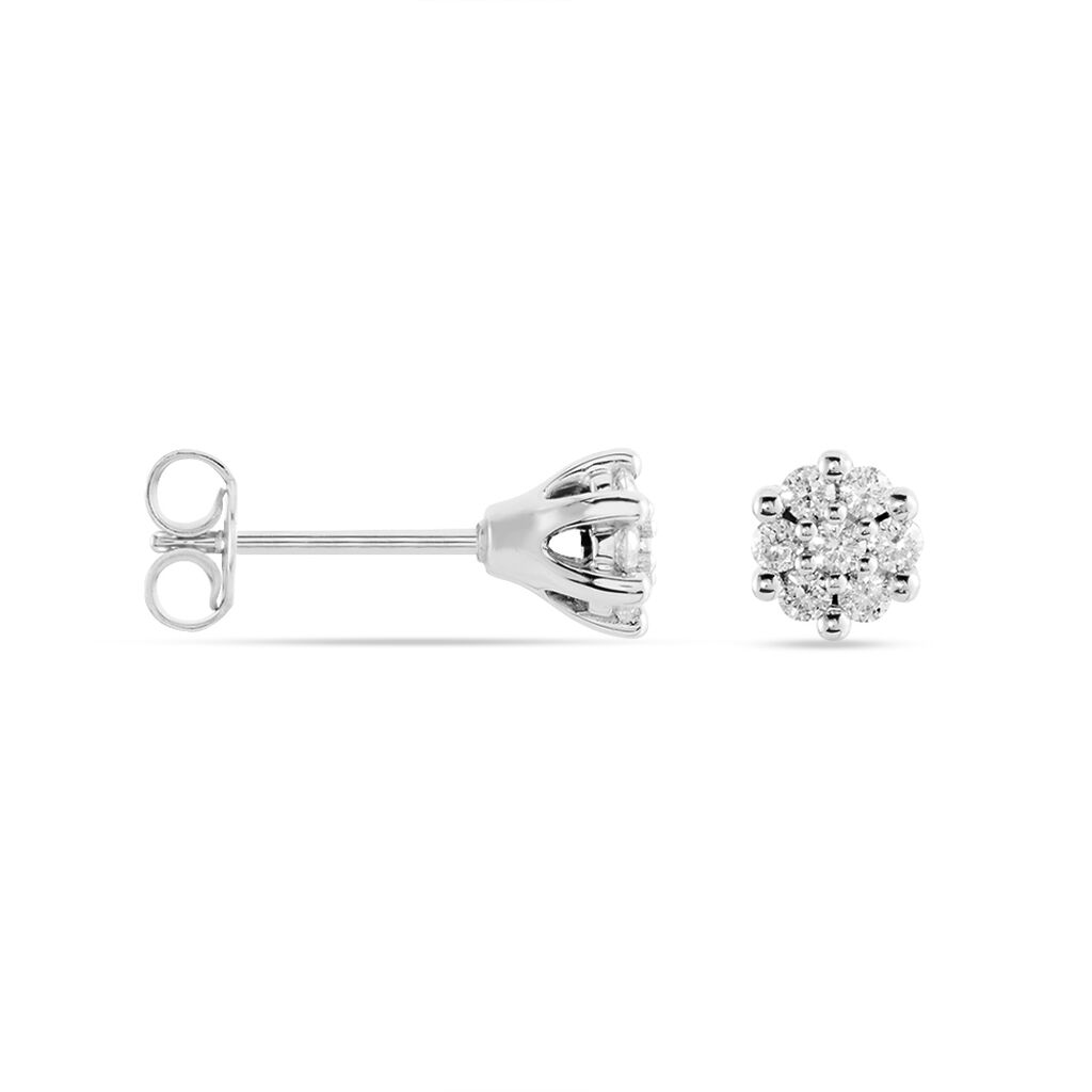 CAROCLA Damen Ohrstecker Wei&szlig;gold 750 (18 Karat) Diamant Wei&szlig; 0,25 ct