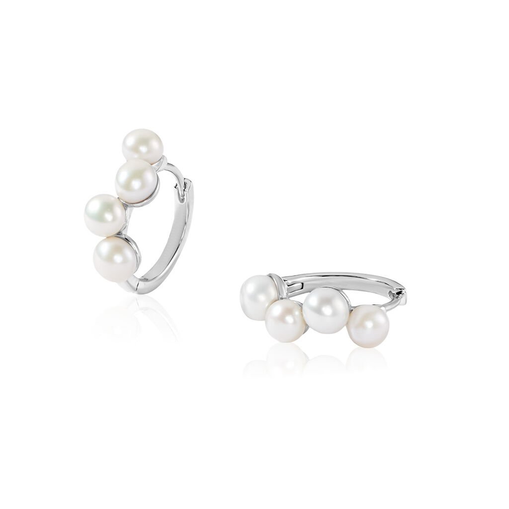 Damen Creolen Silber 925 Bouton Weiß Kelly 0,1cm 1,20mm -  Damen | OROVIVO