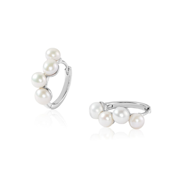 Damen Creolen Silber 925 Bouton Weiß Kelly 0,1cm 1,20mm -  Damen | OROVIVO