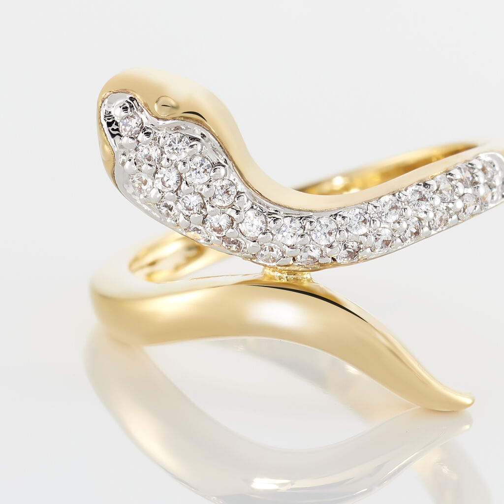 Bague Plaqué Or Et Oxyde - Spannringe Damen | OROVIVO