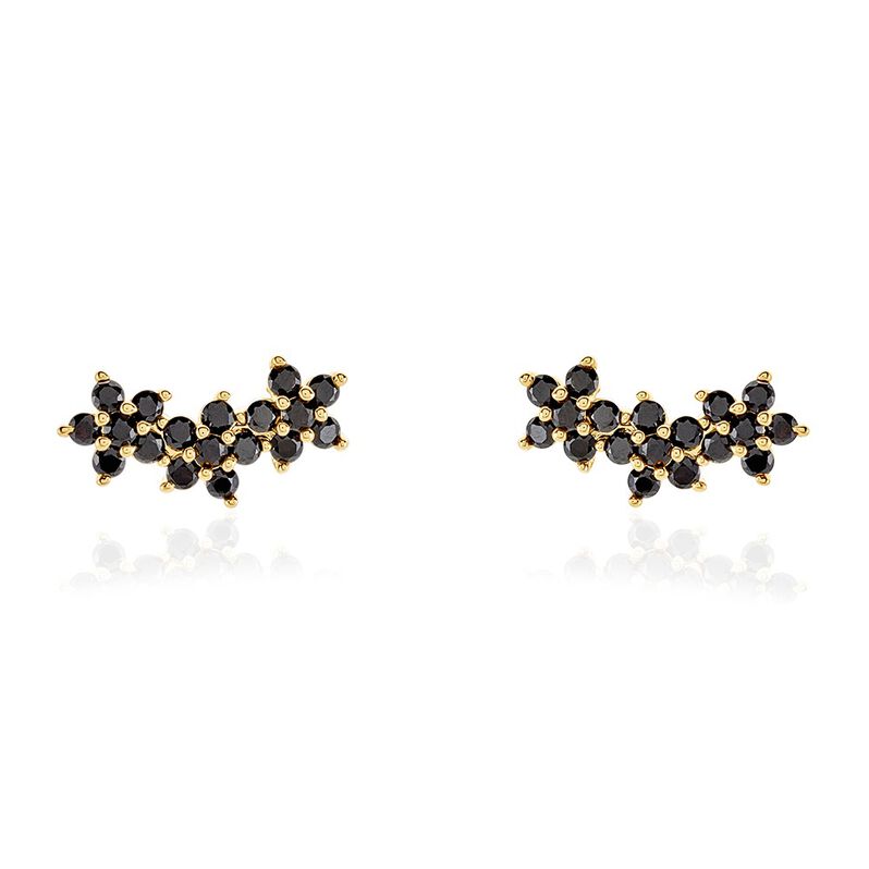 Bijoux D'oreilles Queen Of Night Plaqué Or Jaune Oxyde De Zirconium - Spannringe Damen | OROVIVO