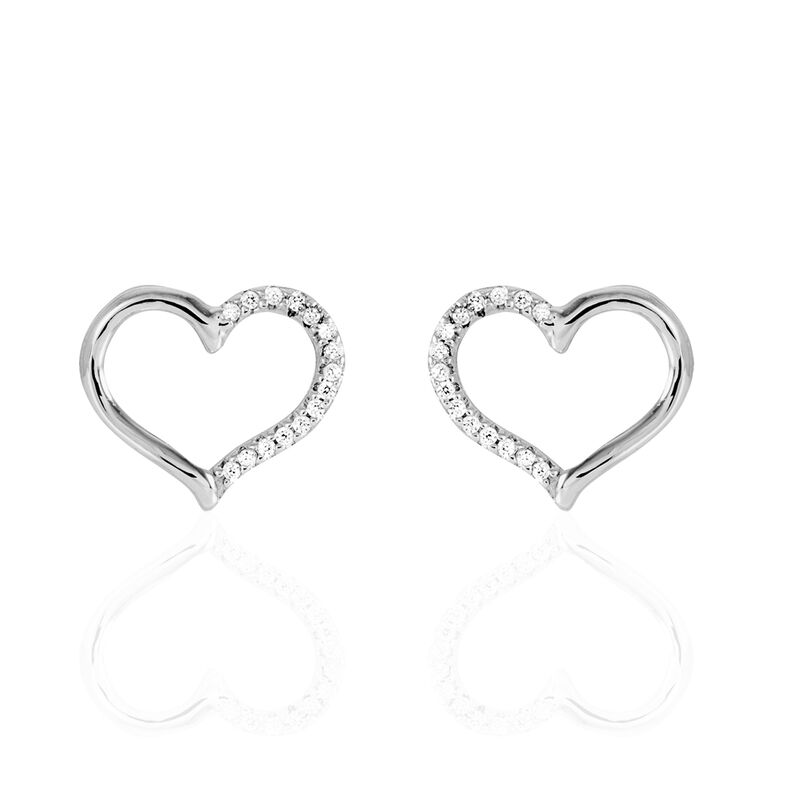 Damen Ohrstecker Silber 925 Zirkonia Herz - Ohrstecker Damen | OROVIVO