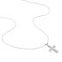 Damen Collier Silber 925 Zirkonia Wei&szlig; 0,23 ct Religi&ouml;ses Kreuz