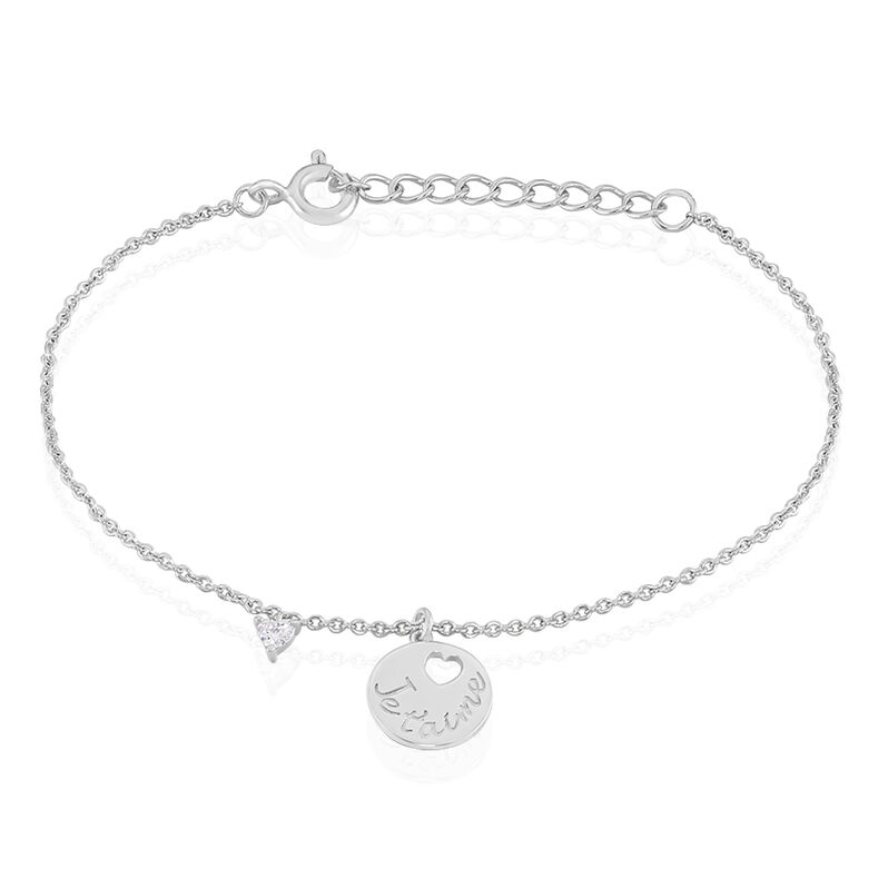 Bracelet Argent Denzel Pastille Message Oxyde De Zirconium - Spannringe Damen | OROVIVO