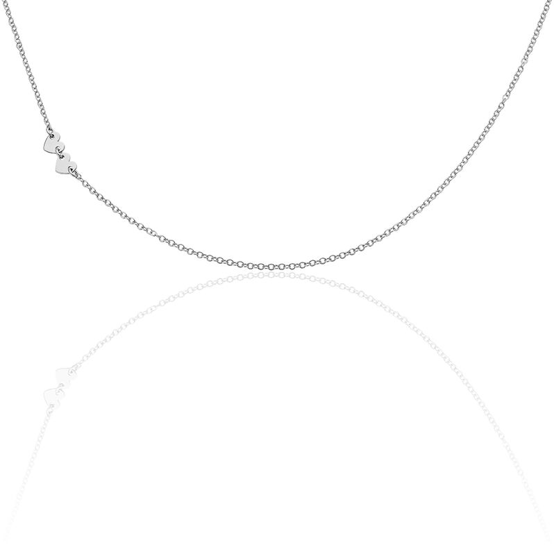 Collier Dami Argent Double Cœurs - Spannringe Damen | OROVIVO