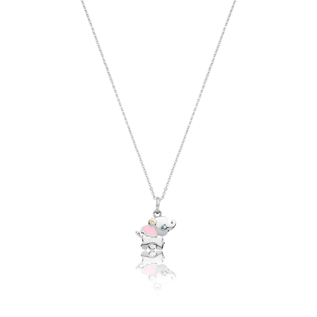 ELEFANT Kinder Collier Silber 925 Zirkonia Wei&szlig; Elefant