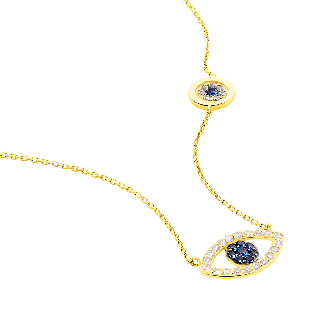 Collier Or Jaune Belkiz Oeil Pavage Oxyd - Spannringe Damen | OROVIVO