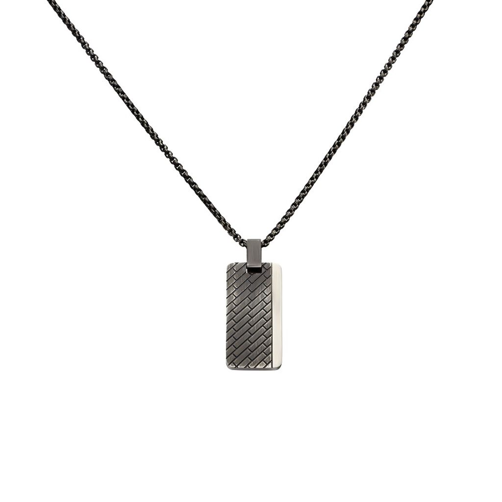 FABIAN Herren Kette Edelstahl Schwarz