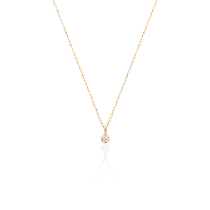 ALORA Damen Collier Gold Bicolor Gold/Silber 585 (14 Karat) Diamant Wei&szlig; 0,03 ct - Halsketten Damen | OROVIVO